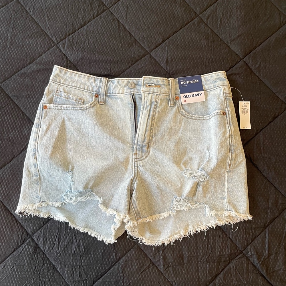 Old Navy Women's Distressed Light Blue Jean Shorts